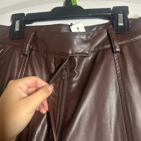 Steele Brown Faux Leather Pants size small NWT - Picture 7 of 11